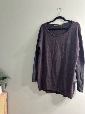 Athleta 100% merino wool nopa long sleeve sweater top purple